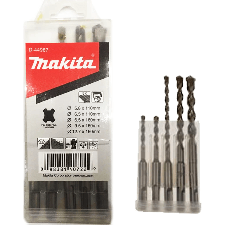 Makita D-44987 (5 pcs) SDS-plus Drill Bit Set - KHM Megatools Corp. Makita D-44987 (5 pcs) SDS-plus Drill Bit Set - KHM Megatools Corp.